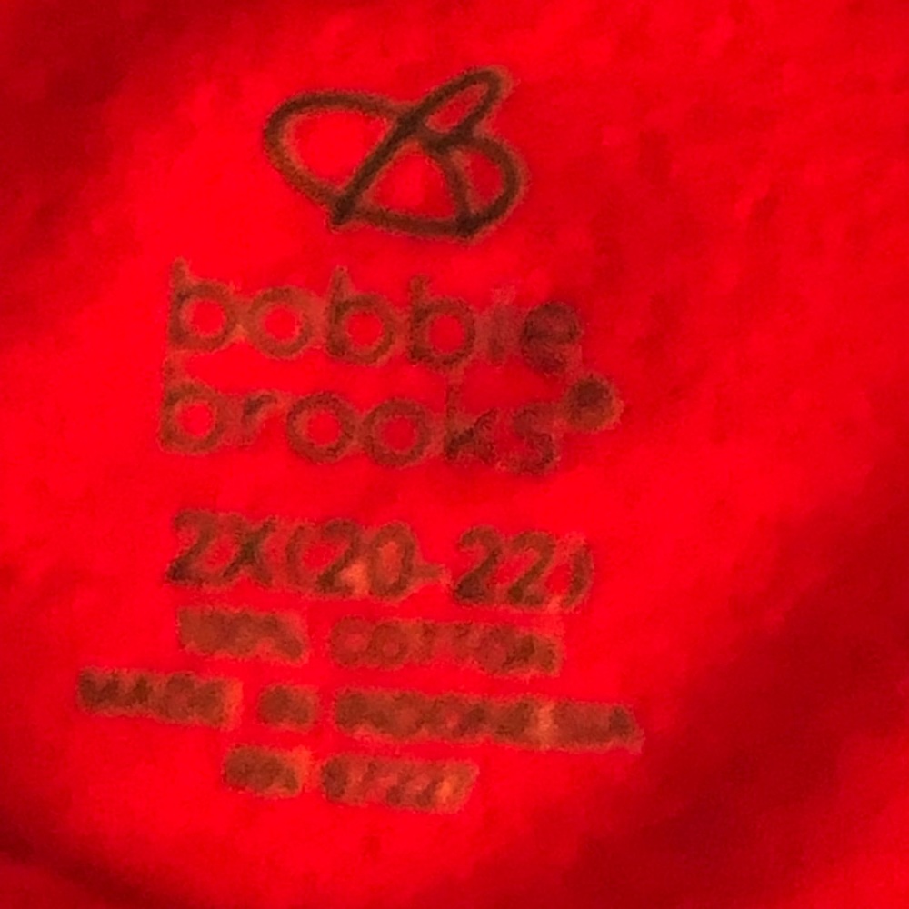 Bobbie Brooks Woman’s Long Sleeve Tee Red 2X PF - Picture 3 of 3